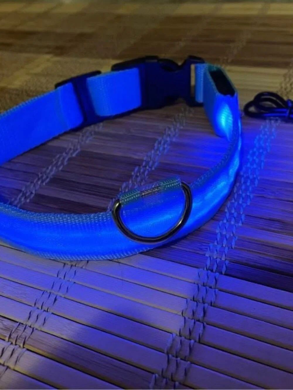New- USB Rechargeable LED Dog Collar for Night Safety & Visibility, Size S, Blue